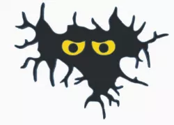crack wall with demon eyes