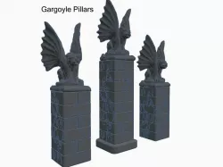 Gargoyle Pillars for Dungeons & Dragons or Warhammer 40k Tabletop Games