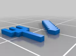 Minecraft Trident and Stick
