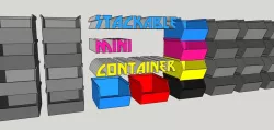Stackable Mini Container + videotutorial sketchup