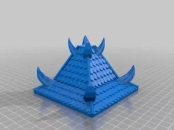 Tall Pyramid Rooftop with Chaos Spikes 4" x 4" for 25/28mm Fantasy Buildings