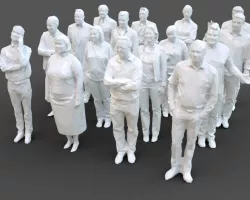 16 Stylized Human Statues Pack V2 Low-poly  3D model