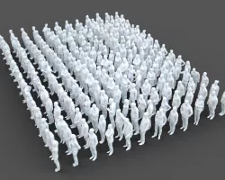 192 Stylized Human Statues Collection Low-poly  3D model