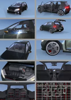 2016 Volkswagon GOLF GTI BLACK 3D model