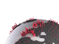 3d globe with bars 3D model