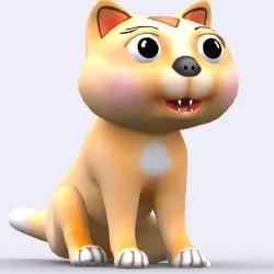 3DRT - Toonpets animals - Cat  Low-poly  3D model
