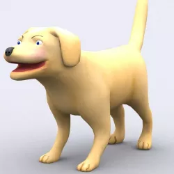 3DRT - toonpets animals Dog Low-poly  3D model