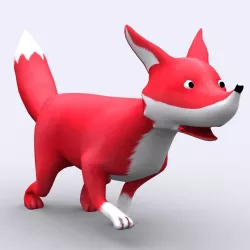 3DRT - toonpets animals Fox Low-poly  3D model