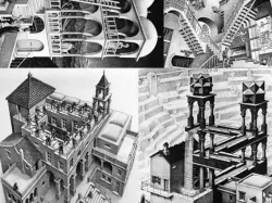 4x 3D'd 2D = 1&only M.C. Escher lithopanes