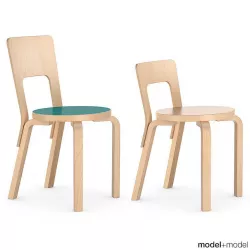 Aalto chairs 3D model