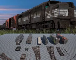 Abandoned Train Pack - Game Ready Low-poly  3D model