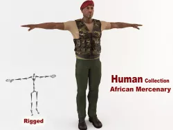 African Mercenary Low-poly  3D model