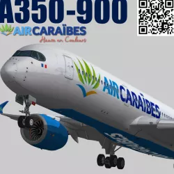 Air Caraibes A350-900 XWB F-WZNL Low-poly  3D model