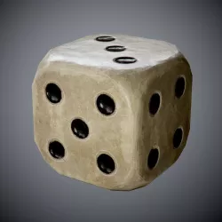 antique dice PBR Game-Ready Low-poly  3D model
