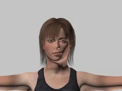 athletic woman animated Low-poly  3D model