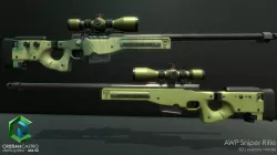 AWP Sniper Rifle Low-poly  3D model