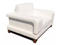 Bianca Leather Chair and Half in White Rose Gold 3D model