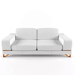 Bianca Leather Standard Sofa in White Rose Gold 3D model