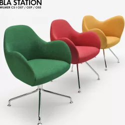 Bla Station Wilmer Chair Set Low-poly  3D model