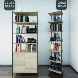 Bookshelf03 VR AR Game Ready Low-poly  3D model