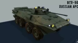 BTR-90 Russian APC Low-poly  3D model
