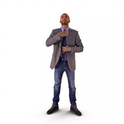 Business Man  In Front Of The Mirror Low-poly  3D model