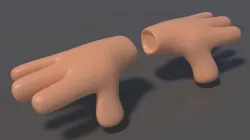 Cartoon Glove Hands Low-poly  3D model