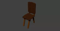 Cartoon Medieval Chair Low-poly  3D model
