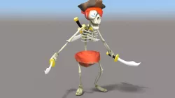 Cartoon Pirate Skeleton Low-poly  3D model