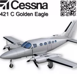 Cessna 421 Golden Eagle Low-poly  3D model