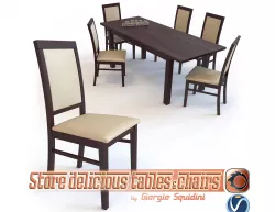Chair SYLWEK1ECO Table ERNEST dining set Halmar Low-poly  3D model