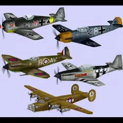 Classic World War II planes Low-poly  3D model