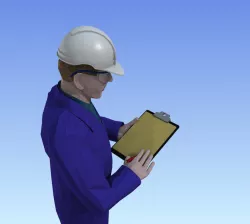 Construction Worker with Clipboard