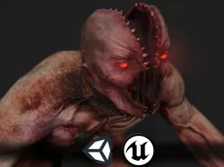 Creepy Horror Monster 2 - PBR and Animated Low-poly  3D model