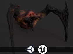Creepy Horror Monster - PBR and Animated Low-poly  3D model