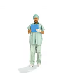 Doctor Writing In Tablet WMan0310-HD2-O01P01-S Low-poly  3D model