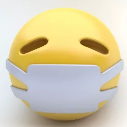 EMOJI medical mask Low-poly  3D model