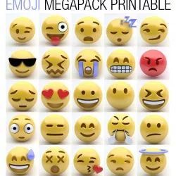 EMOJI PACK PRINTABLE Low-poly  3D model