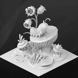 Fantasy game building - Caterpillar 3D model