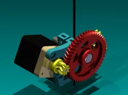 Fixed Fishbone Gears (47/9 double helix). Wade-Greg-Jonas Kuehling extruder