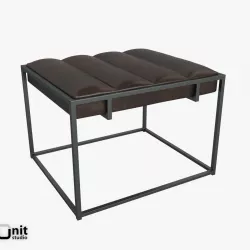 Fontanne Leather Ottoman by West Elm 3D model