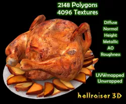 Food Chicken - PBR - Textured Low-poly  3D model