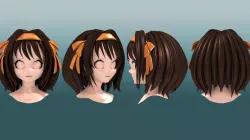 Haruhi Suzumiya Hair style 3D model