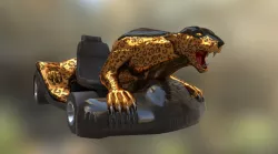 Leopard Gokart Low-poly  3D model