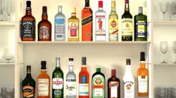 Liquor Bottles With Bar Unit Interior Low-poly  3D model