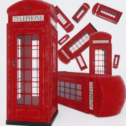London phone booth 3D model