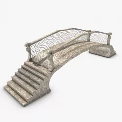 Low poly fantasy bridge Low-poly  3D model