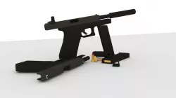 Low Poly Glock 17 Low-poly  3D model