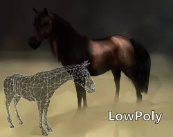 LowPoly Horse - Horse3 Low-poly  3D model