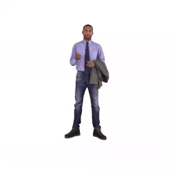 Man Has a Talk Low-poly  3D model